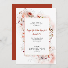 Soft Marsala Burgundy Terracotta Blumenstrauß 16 Einladung