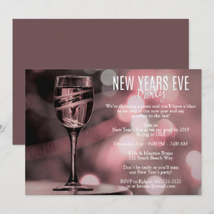Soft Mauve Elegante Silvester Party Einladung