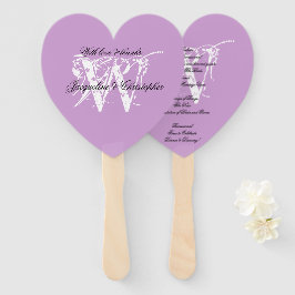 Soft Mauve Lilac Chic Monogram Wedding Program Fächer