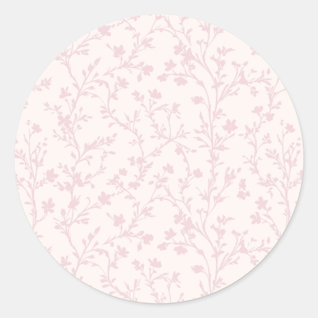 Soft Meadow Blush Pink - Neutral Runder Aufkleber (Vorderseite)