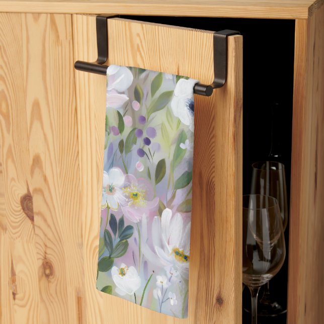 Soft Meadow Floral Aquarell Geschirrtuch (Drittel gefaltet)