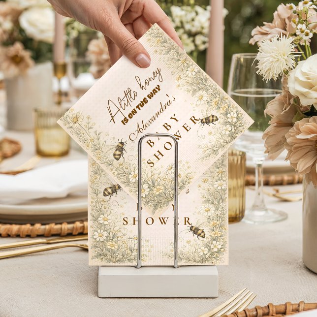 Soft Meadow Honey Bee Baby Shower Serviette (Von Creator hochgeladen)