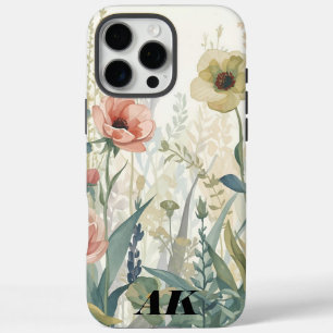 Soft Meadow Impression - Botanische Wand in Aquare iPhone 16 Pro Max Hülle