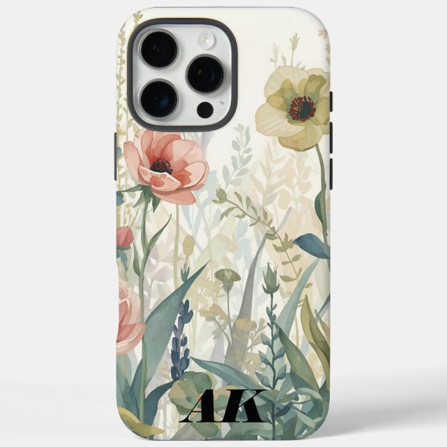 Soft Meadow Impression - Botanische Wand in Aquare Case-Mate iPhone Hülle (Rückseite)