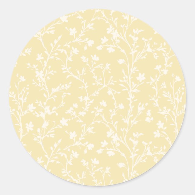 Soft Meadow Neutral - Buttercreme Runder Aufkleber (Vorderseite)