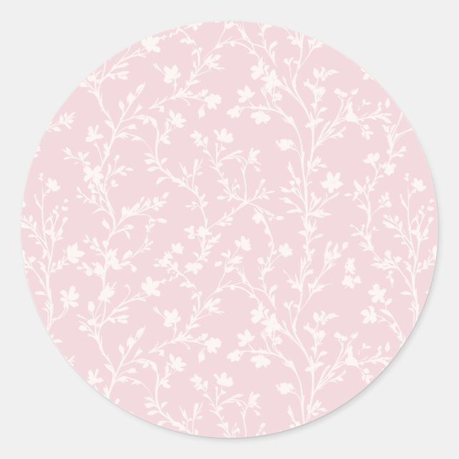 Soft Meadow Neutral - Rosafarben Runder Aufkleber (Vorderseite)