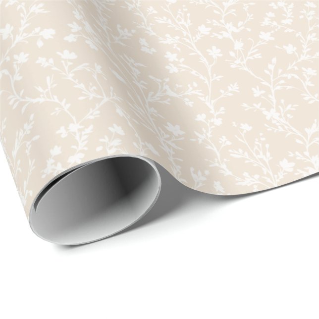 Soft Meadow Neutral - Weiches Leinen Geschenkpapier (Rolleneckpunkt)