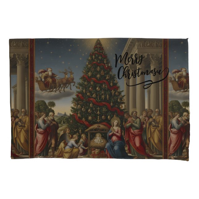 Soft Microfiber Nativity Christmas Pillowcase Kissenbezug (Vorderseite)