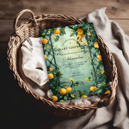 Soft Mint Citrus Baby Shower Einladung