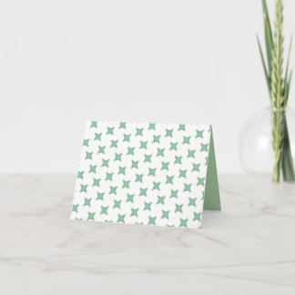 Soft Mint Cross-Star Pattern Thank You Card Dankeskarte