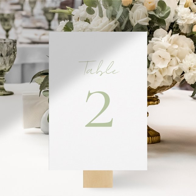 Soft Mint Green Script Wedding Tischnummer (Von Creator hochgeladen)