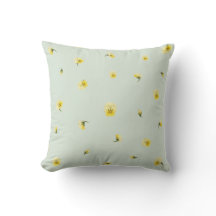 Soft Mint Yellow Viola Floral Pattern