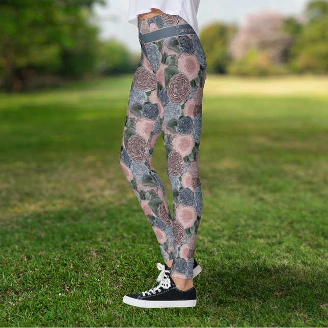 Soft Mled Peony Pattern mit Ihrem eigenen Angebot Leggings (Von Creator hochgeladen)