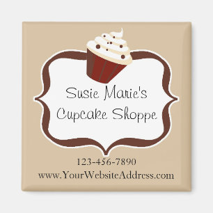 Soft Mocha Streifen Personalisiert Cupcake Magnet