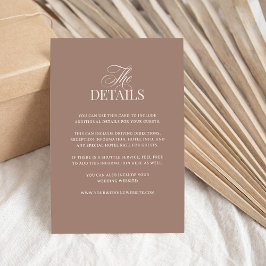 Soft Mocha Taupe | Luxe Wedding Guest Details Begleitkarte