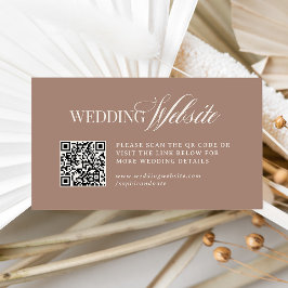 Soft Mocha Taupe | Luxe Wedding Website QR Code Begleitkarte