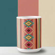 Soft Multi-Colored Diamond & Stripes Spezial-Tasse
