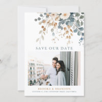 Soft Mute Earthy Tone Floral Water Foto QR