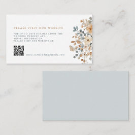 Soft Mute Earthy Tone Floral Wedding Details QR Begleitkarte