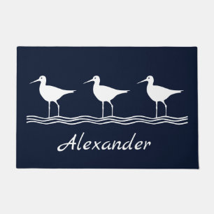 Soft Navy Blue Sand Pipers Fußmatte