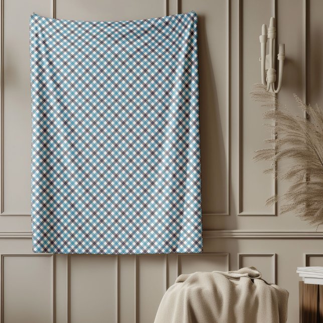 Soft Navy Kariert Throw für stilvolle Innenräume Fleecedecke (Soft Navy Plaid Throw for Stylish Interiors Fleece Blanket)