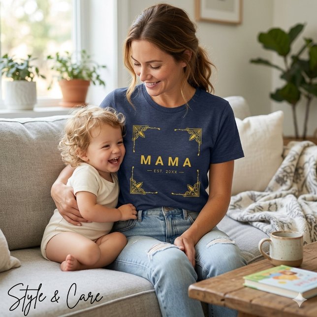 Soft Navy Tri-Blend Mama T - Shirt mit Sleek Style (Soft Navy Tri-Blend Mama T-Shirt with Sleek Style Shirt)