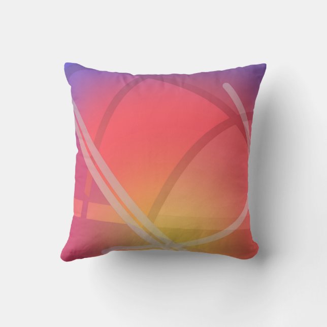 Soft Neon Layered Abstract Design Kissen (Rückseite)