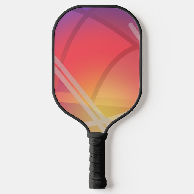 Soft Neon Layered Abstract Design Pickleball Schläger (Vorderseite)