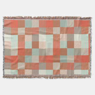 Soft neuronale Frosty Green und Warme Orange Check Decke
