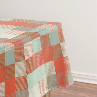 Soft neuronale Frosty Green und Warme Orange Check Tischdecke