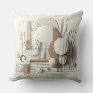 Soft Neutral 3D Geometry Kissen