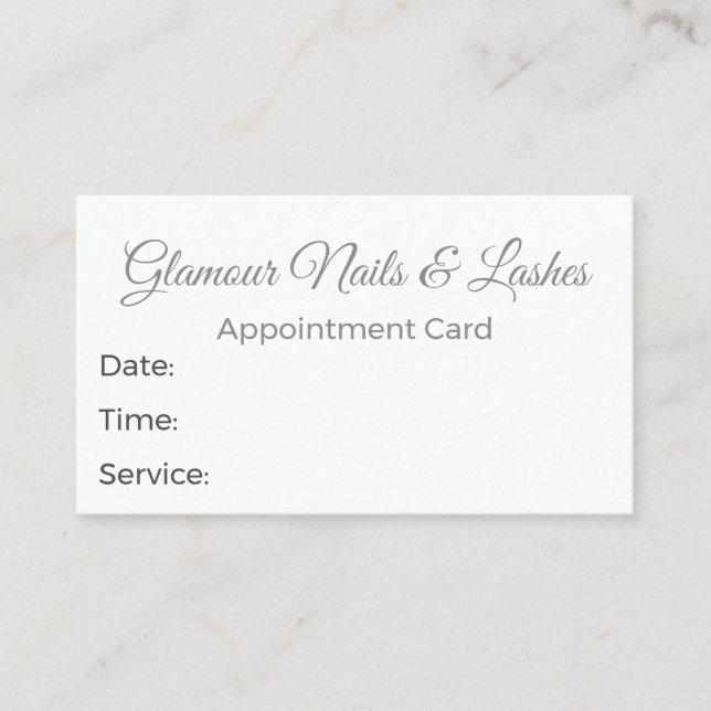 Soft Neutral Beauty Salon/Wellness Parlor  Terminkarte (Vorderseite)