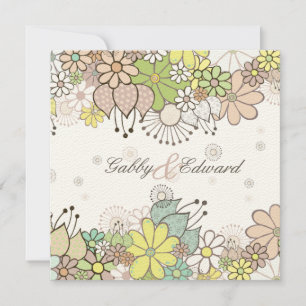 Soft Neutral Blooms Hochzeitseinladung Einladung