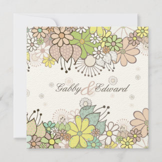 Soft Neutral Blooms Hochzeitseinladung Einladung