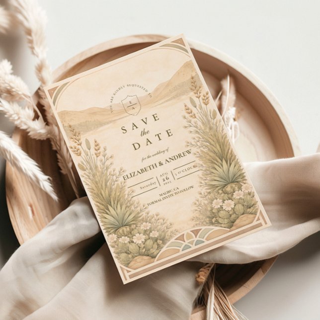 Soft Neutral Desert Florals Wedding Save The Date (Von Creator hochgeladen)