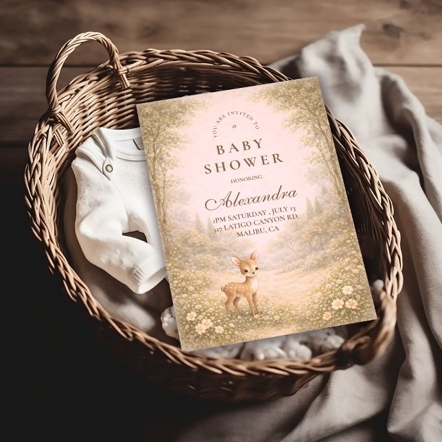 Soft Neutral Forest Critters Baby Shower Einladung (Von Creator hochgeladen)