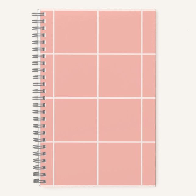 Soft Neutral Grid Pattern Minimal Check Design Notizbuch (Vorderseite)