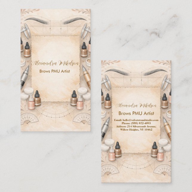 Soft Neutral PMU Studio Branding Visitenkarte (Vorne/Hinten)