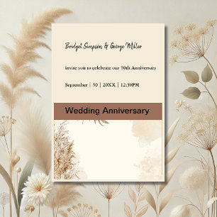 Soft Neutrals für Hochzeiten zum eleganten Jubiläu Einladung