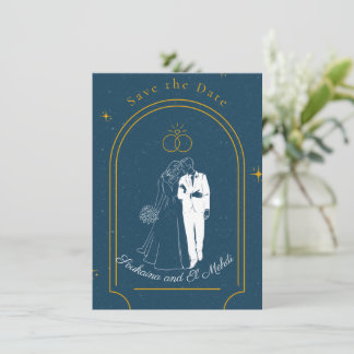 Soft Night Romance , Wedding Save the Date Card Einladung