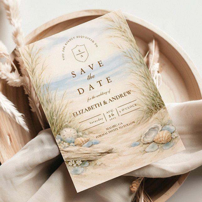 Soft Ocean Breeze Wedding Save The Date (Von Creator hochgeladen)