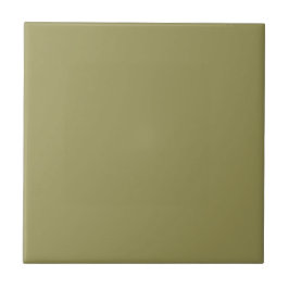 Soft Olive Solid Color | #9b9559 Fliese