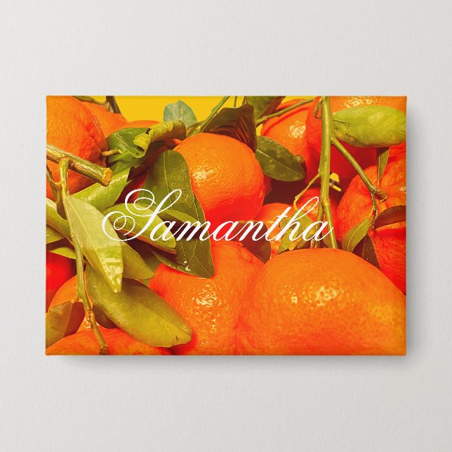 Soft Orange Frucht Ästhetik Button (Vorderseite)