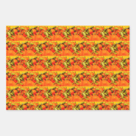 Soft Orange Frucht Ästhetik Geschenkpapier Set