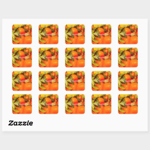 Soft Orange Frucht Ästhetik Quadratischer Aufkleber