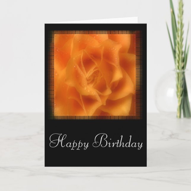 Soft Orange Rose Happy Birthday Card Design 1 Karte (Vorderseite)
