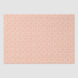 Soft Orange & White Floral Lattice Pattern Seidenpapier
