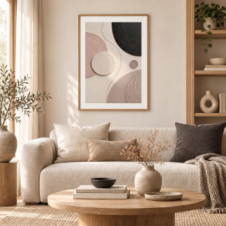 Soft Orbit | Minimal Abstract Plaster Art Print Poster