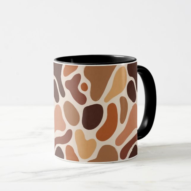Soft Organic Art Mug – Beige & Brown Palette Tasse (VorderseiteRechts)