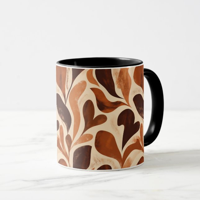 Soft Organic Art Mug – Beige & Brown Palette Tasse (VorderseiteRechts)